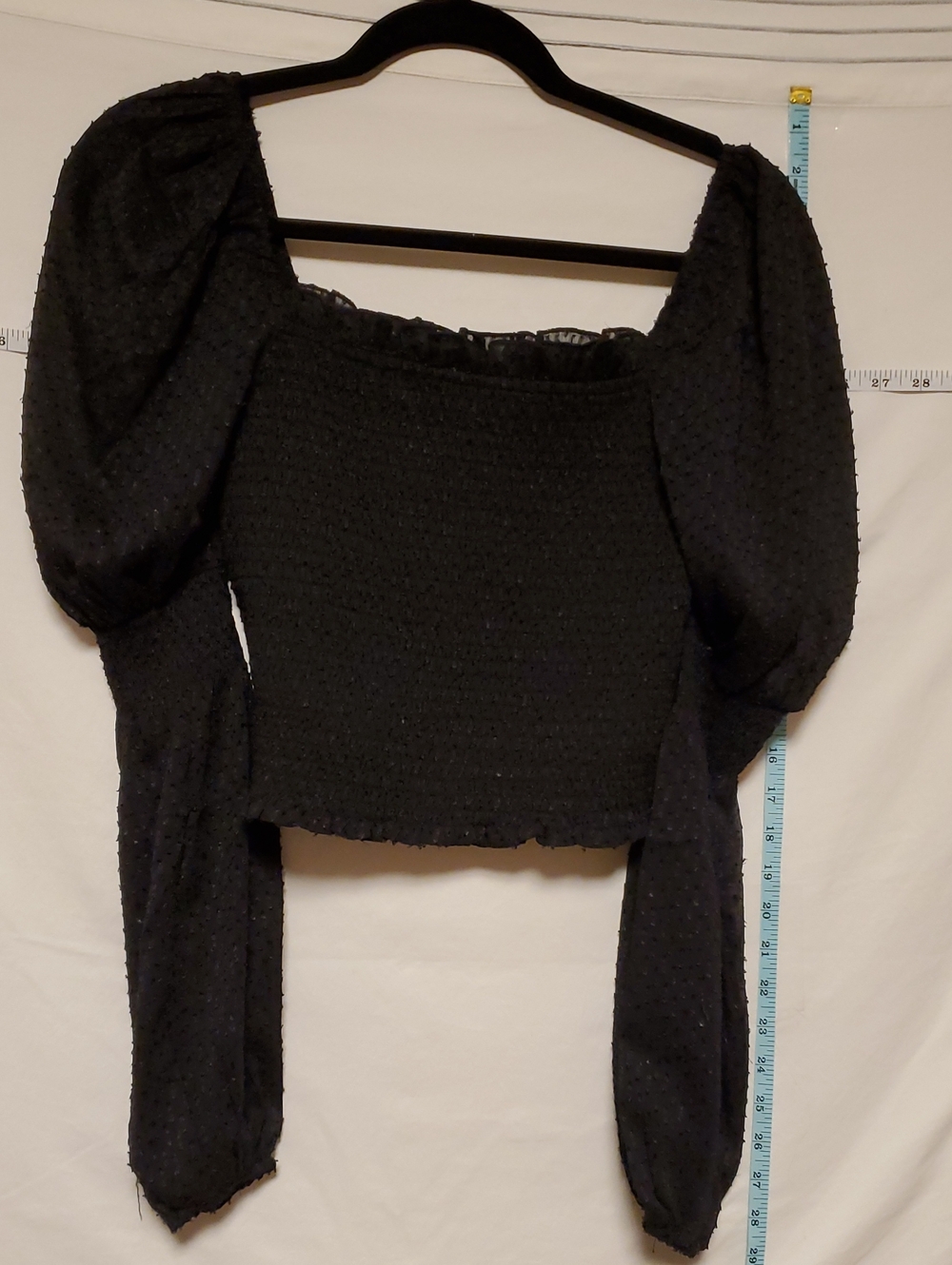 Ina NEW Black Cropped Blouse Mutton Sleeves Small Romantic Whimsigoth Fairycore